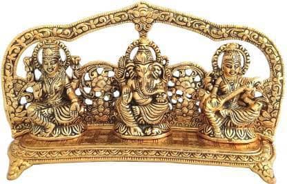 Fashion Bizz Lord Lakshmi Ganesha Saraswati Idol Decorative Showpiece - 13.5 cm