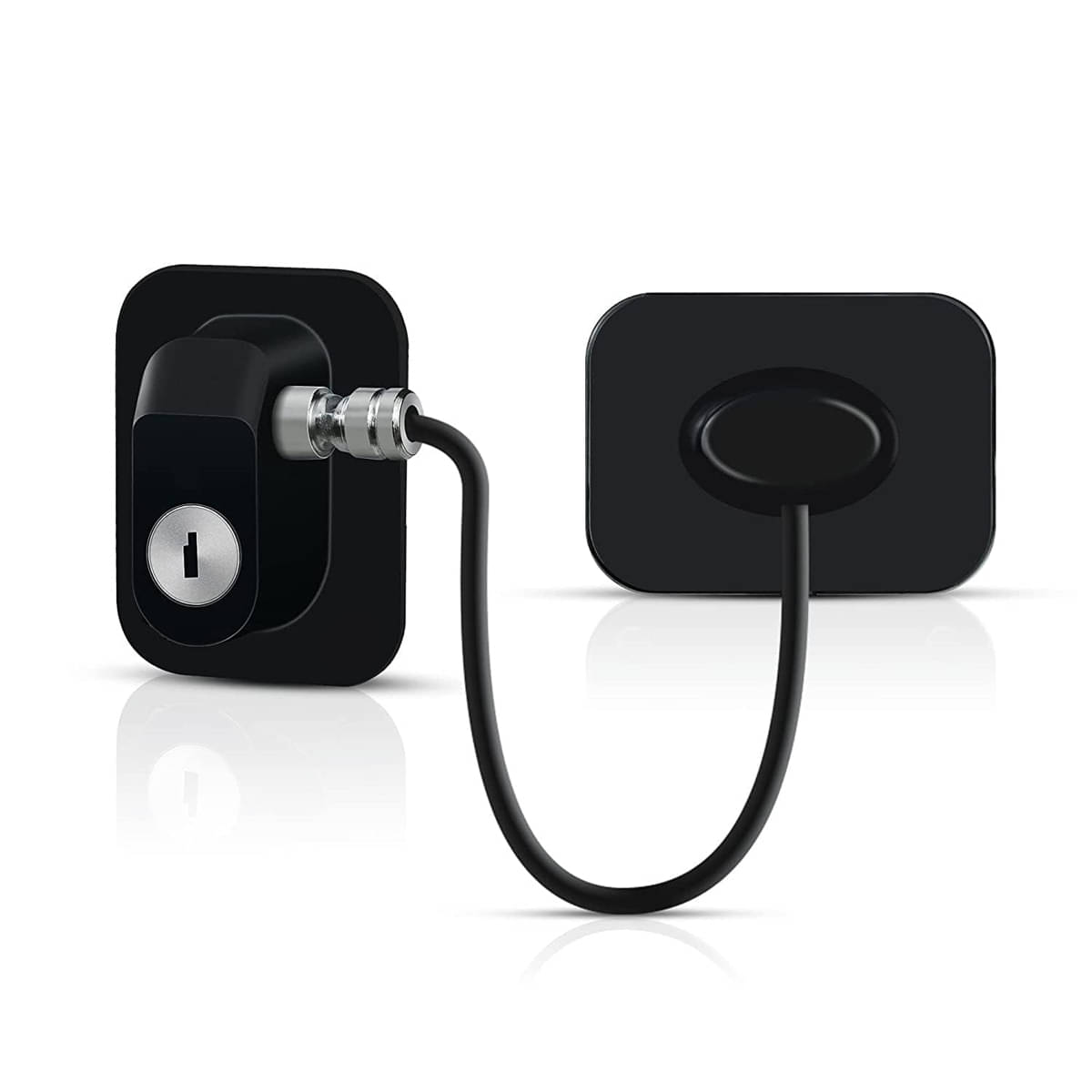 GEEO Child Safety Device Refrigerator Door Lock with Key and Adhesives, Cabinet Restrictor Cable for Baby and Toddler, Lock for Cupboards, Drawers, Fridge, Wardrobe, Black, Pack of 1 GEEO Child Safety Device Refrigerator Door Lock with Key and Adhesives, Cabinet Restrictor Cable for Baby and Toddler, Lock for Cupboards, Drawers, Fridge, Wardrobe, Black, Pack of 1