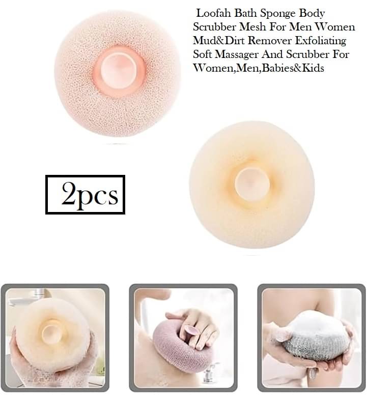 Multicolour Loofah Body Scrubber Shower Puffs with Suction Cup for Men and Women (2 pcs) Multicolour Loofah Body Scrubber Shower Puffs with Suction Cup for Men and Women (2 pcs)
