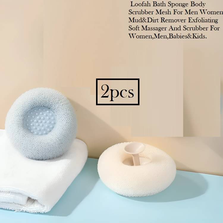 2Pcs Multicolour Loofah Body Scrubber Shower Puffs with Suction Cup for Men and Women 2Pcs Multicolour Loofah Body Scrubber Shower Puffs with Suction Cup for Men and Women