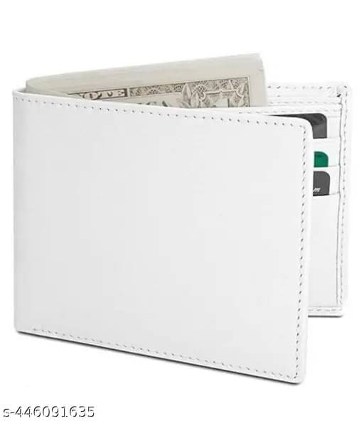     			HABIBI PU Solid Men's Two Fold Wallet With 3 Slots For Card ( White , Pack of 1 )