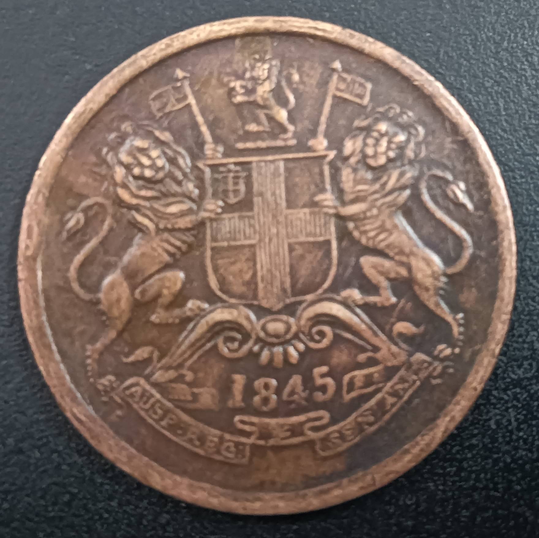 HALF ANNA 1845 EAST INDIA COMPANY COPPER COIN HALF ANNA 1845 EAST INDIA COMPANY COPPER COIN