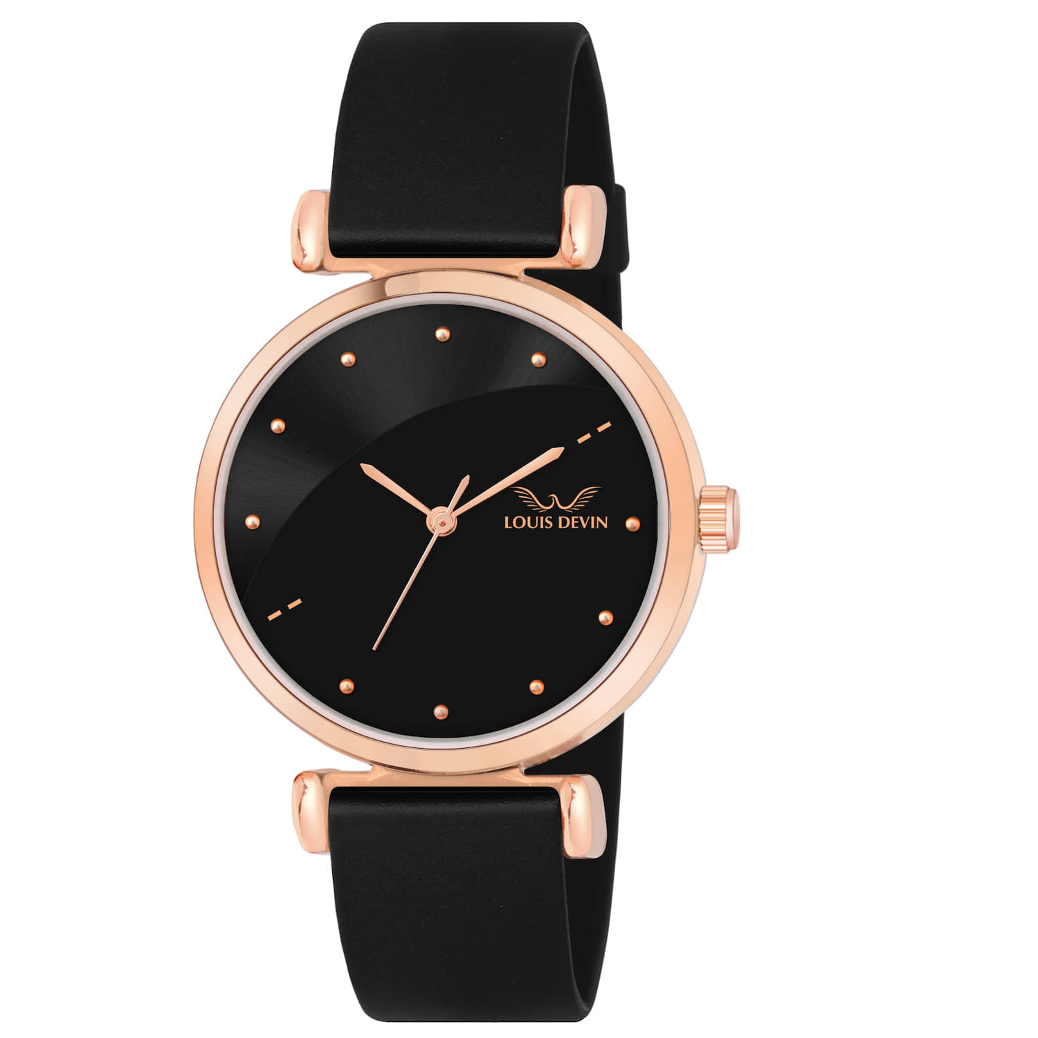     			LOUIS DEVIN Black Silicon Analog Womens Watch