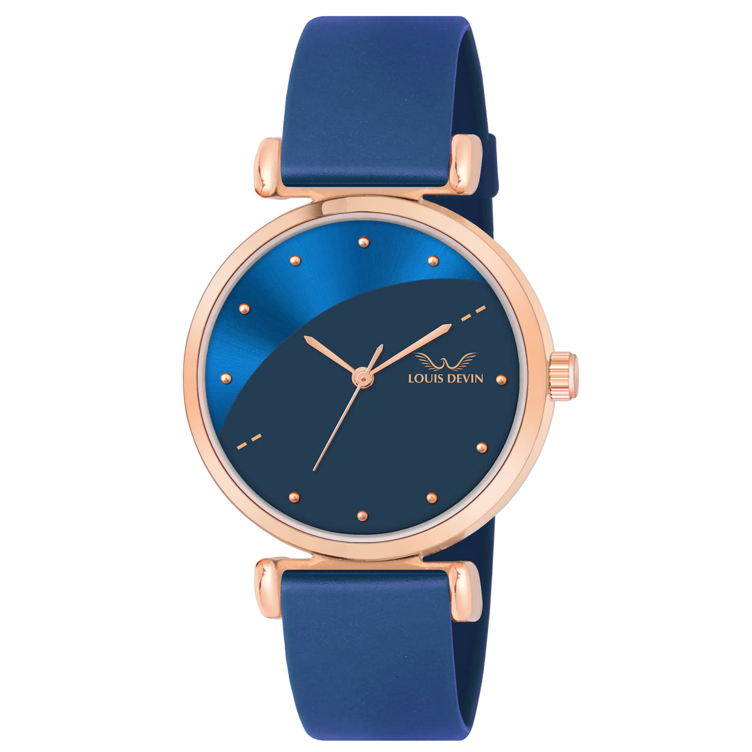     			LOUIS DEVIN Blue Silicon Analog Womens Watch
