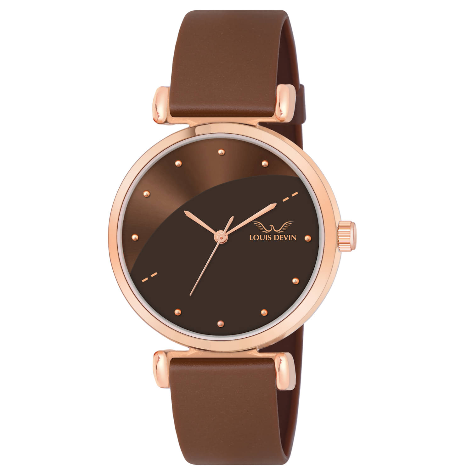     			LOUIS DEVIN Brown Silicon Analog Womens Watch