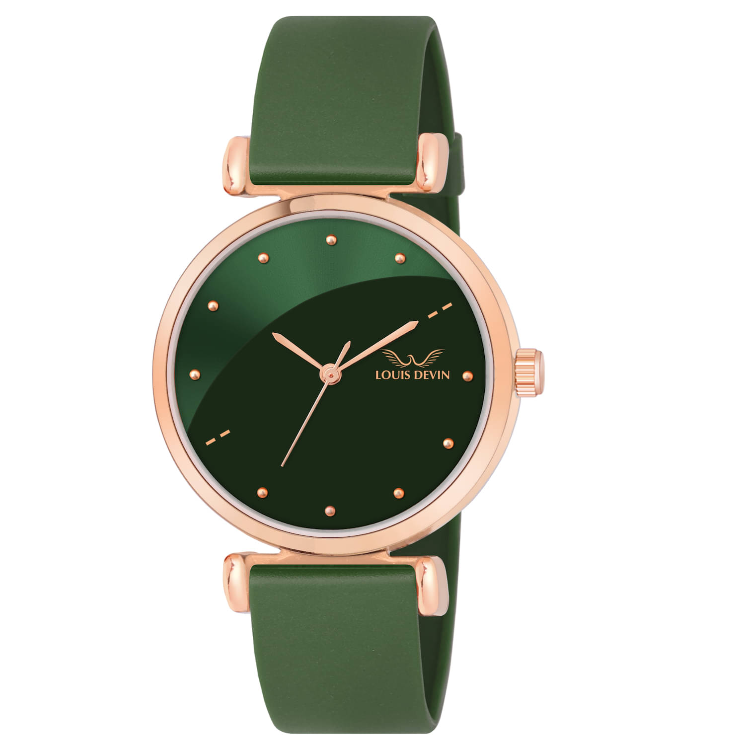     			LOUIS DEVIN Green Silicon Analog Womens Watch