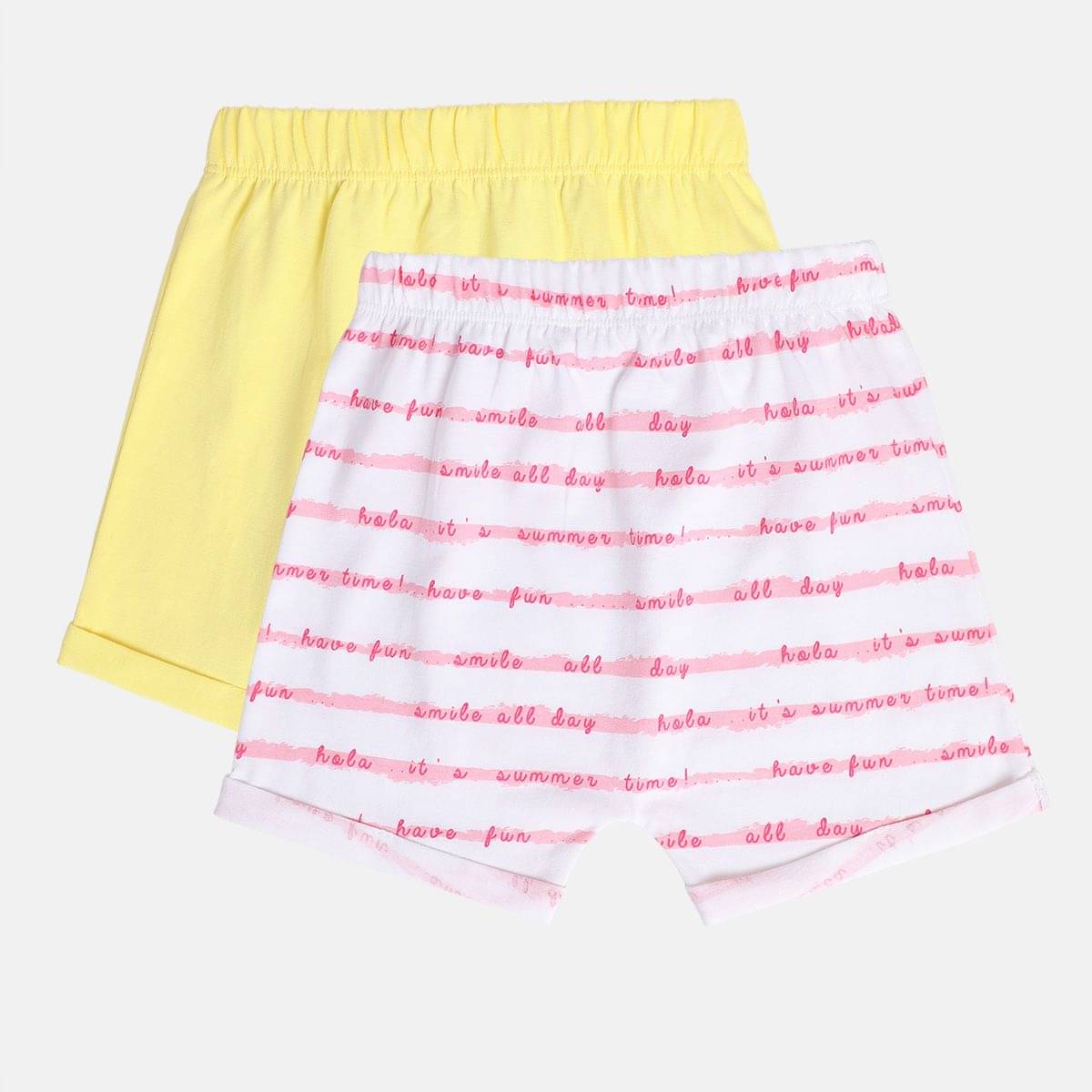     			MINI KLUB Pack of 2 Baby Girls Cotton Shorts ( Multicolor )