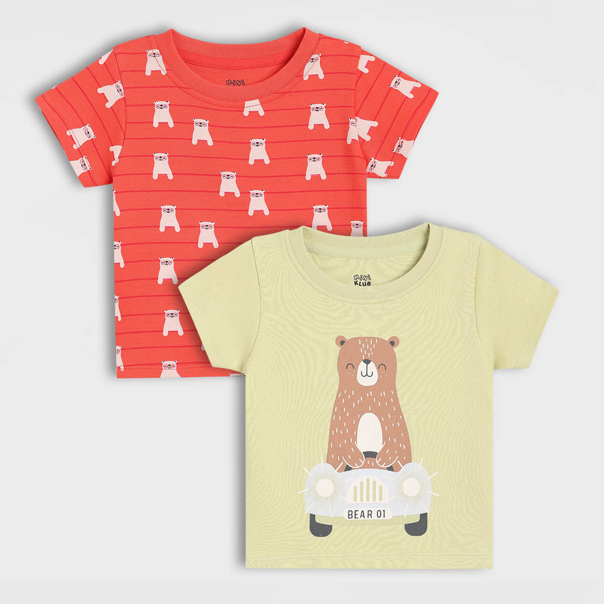     			MINI KLUB Pack of 2 Baby Boys Cotton T-Shirt ( Multicolor )