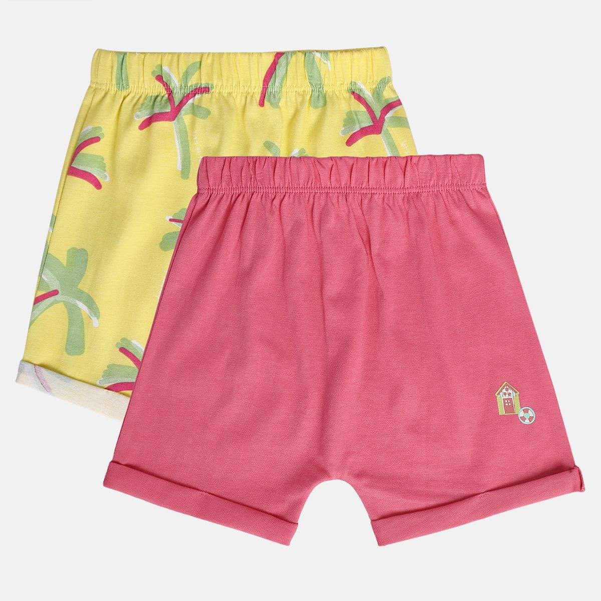    			MINI KLUB Pack of 2 Baby Girls Cotton Shorts ( Multicolor )