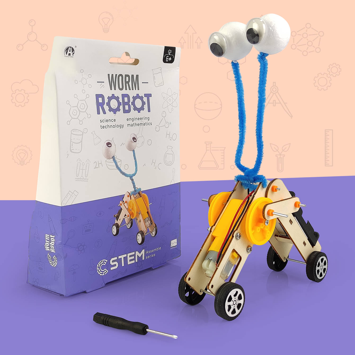     			NHR DIY Worm Robot | STEM Toys For Experiment Purpose | Science Project Kit Educational Toy For Kids 6+ Years