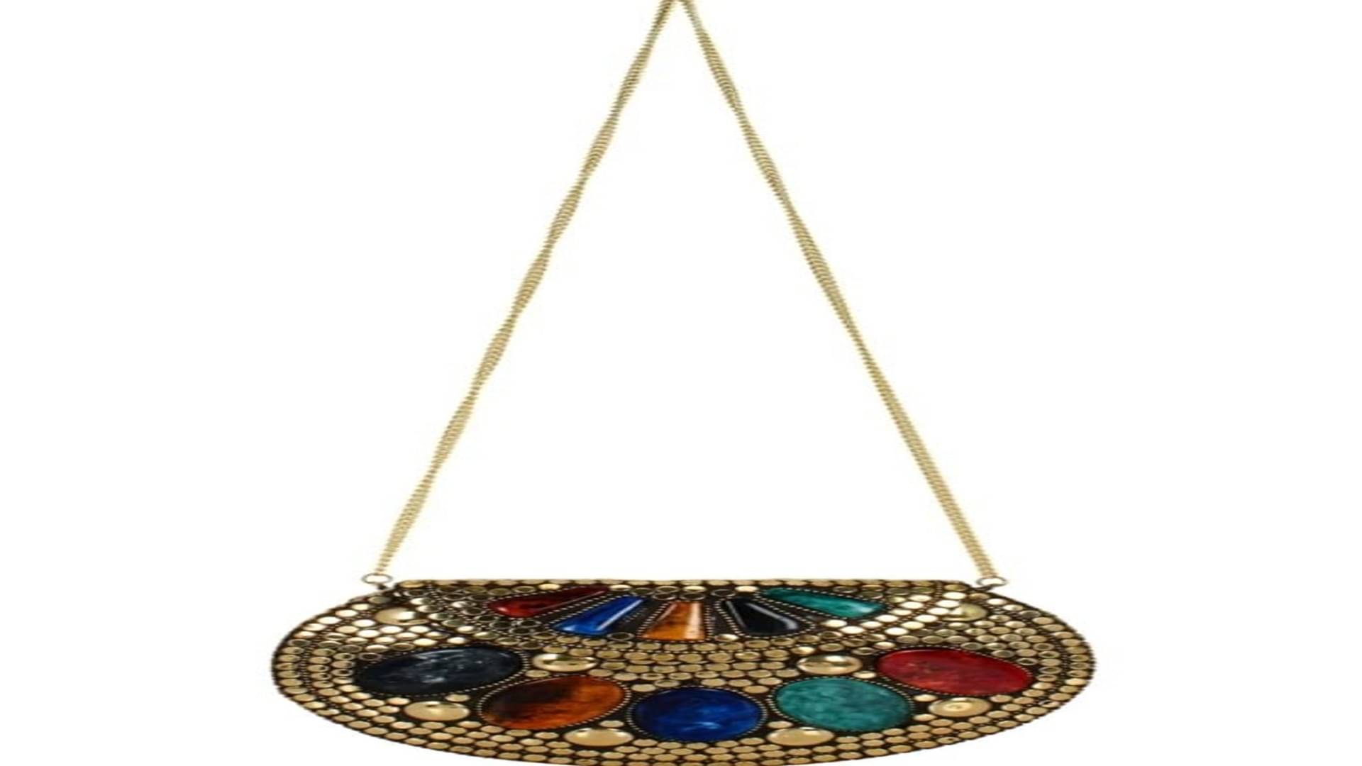     			Shakuntla Vintage Gold Metal Crossbody