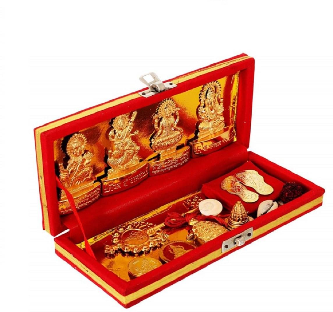 Shri Astha Vinayak Brass Lakshmi Ganesha Saraswati Idol ( 3 cm ) Shri Astha Vinayak Brass Lakshmi Ganesha Saraswati Idol ( 3 cm )