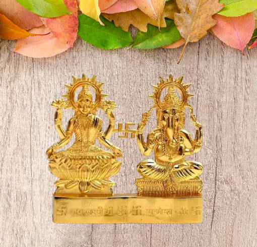     			Shri Astha Vinayak Brass Laxmi Ganesh Idol ( 4 cm )