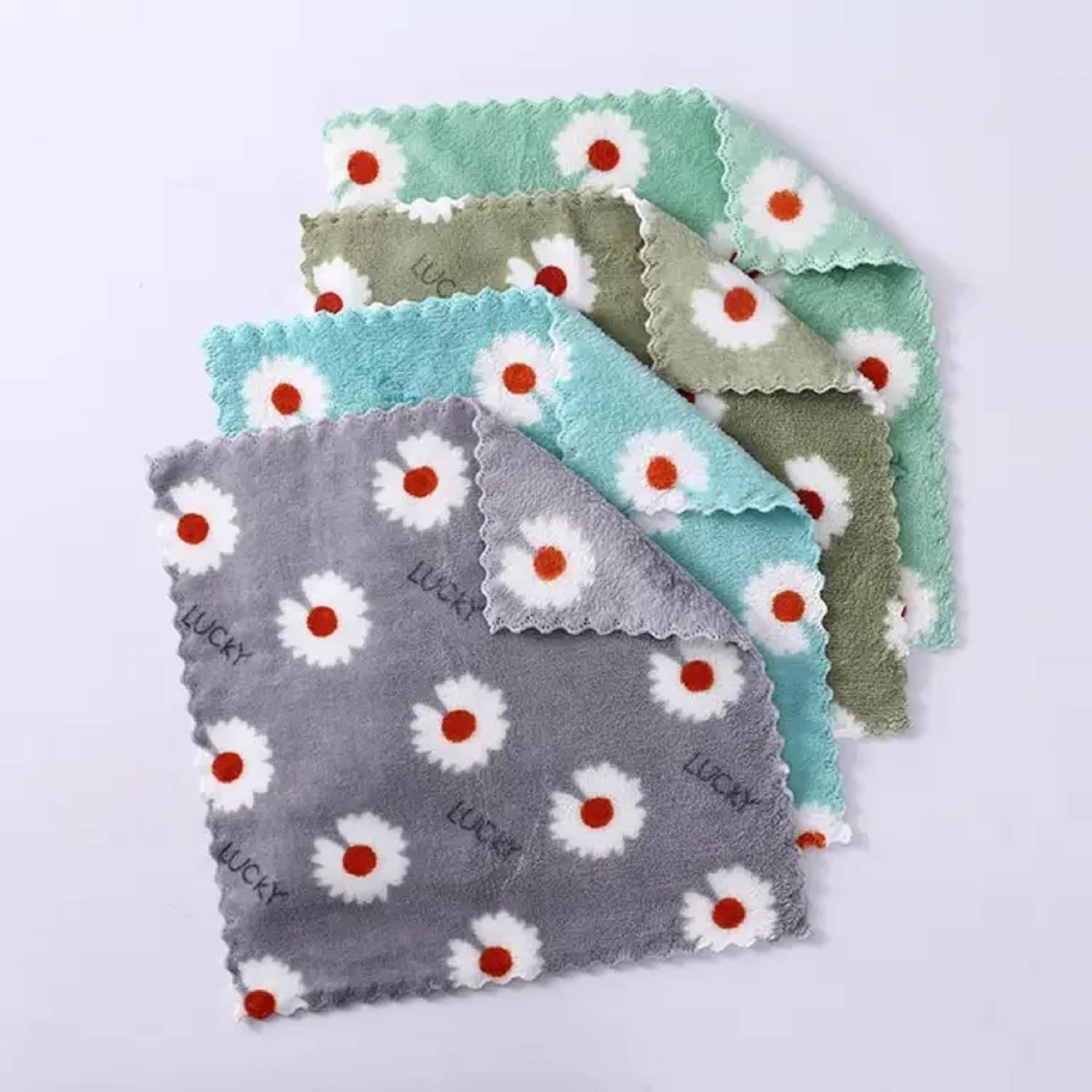 Suraj Enterprise Microfibre Floral Printed Face Towel 301-350 GSM ( Pack of 6 ) - Multicolor     			Suraj Enterprise Microfibre Floral Printed Face Towel 301-350 GSM ( Pack of 6 ) - Multicolor
