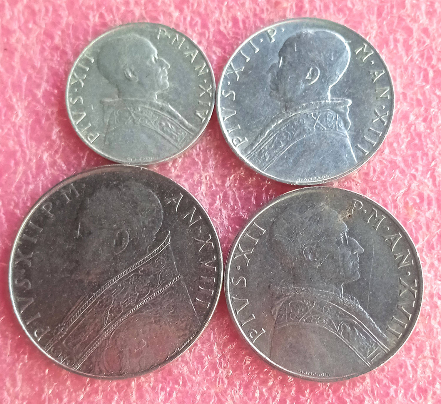     			VATICAN - 4 DIFFERENT COINS SET