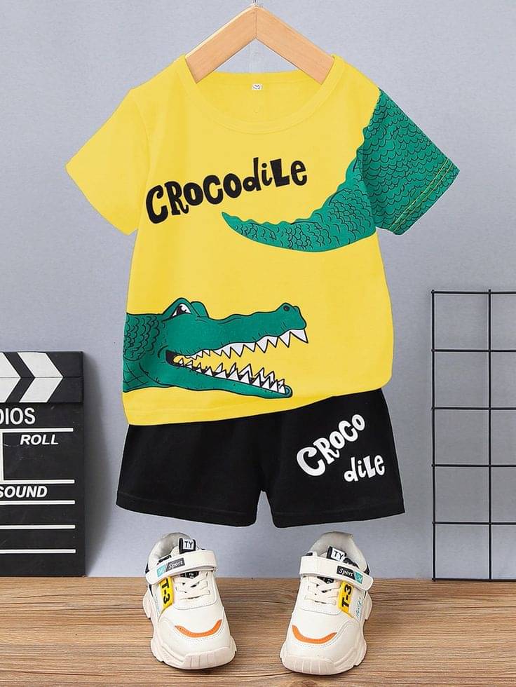     			VELION Pack of 1 Baby Boys Cotton Blend T-Shirt & Shorts Set ( Yellow )