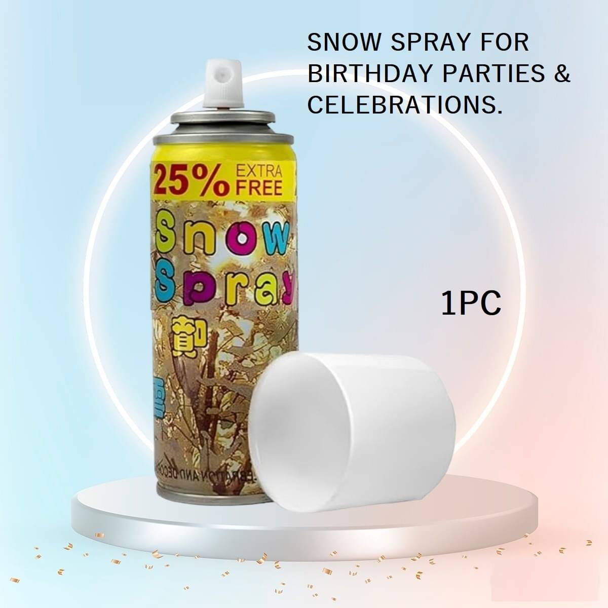     			White Snow Decorative Party Spray - Celebration Spray for Birthdays, Anniversary