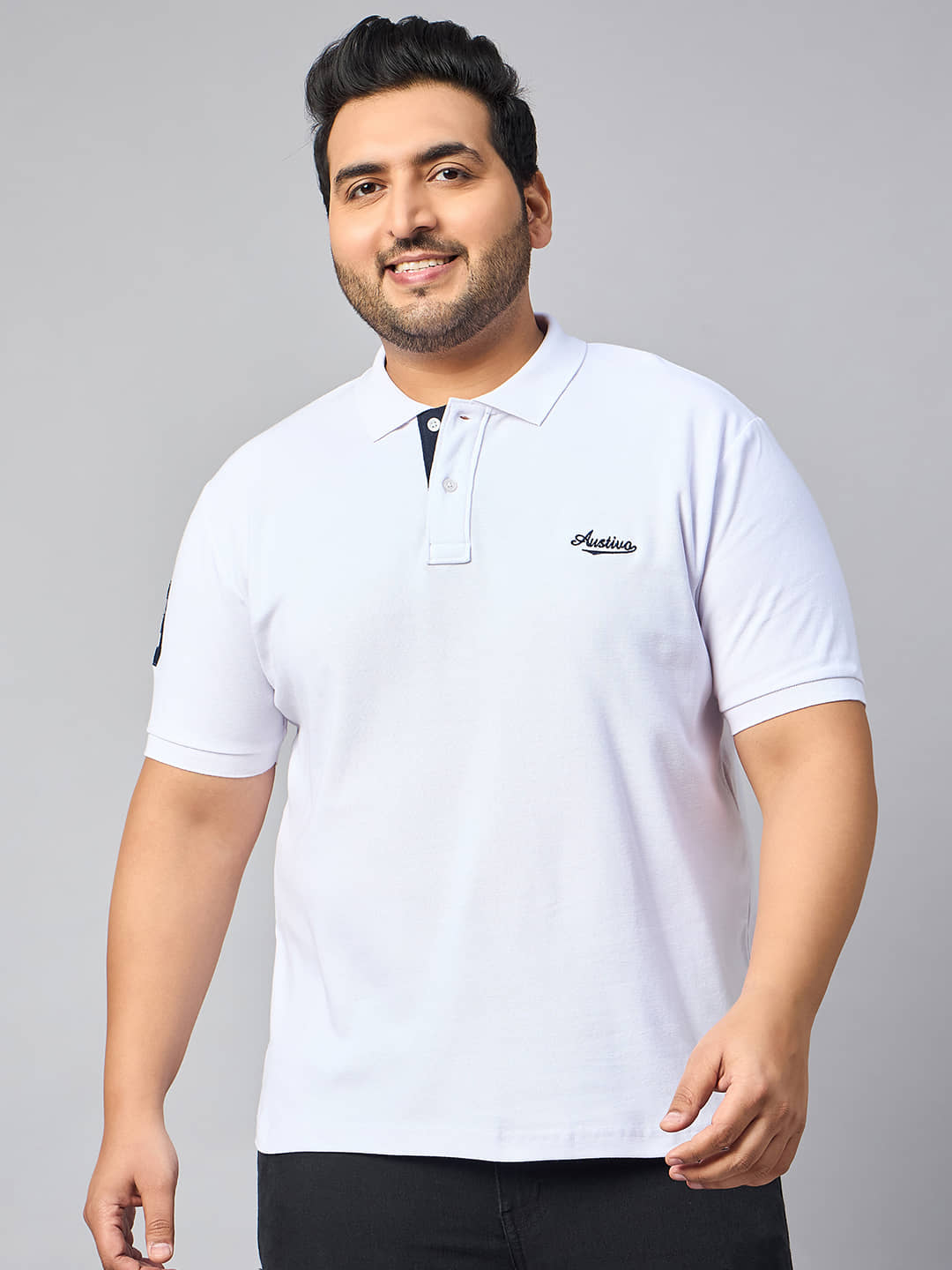 AUSTIVO Pack of 1 Cotton Blend Regular Fit Solid Half Sleeves Men's Polo T Shirt ( Maroon )