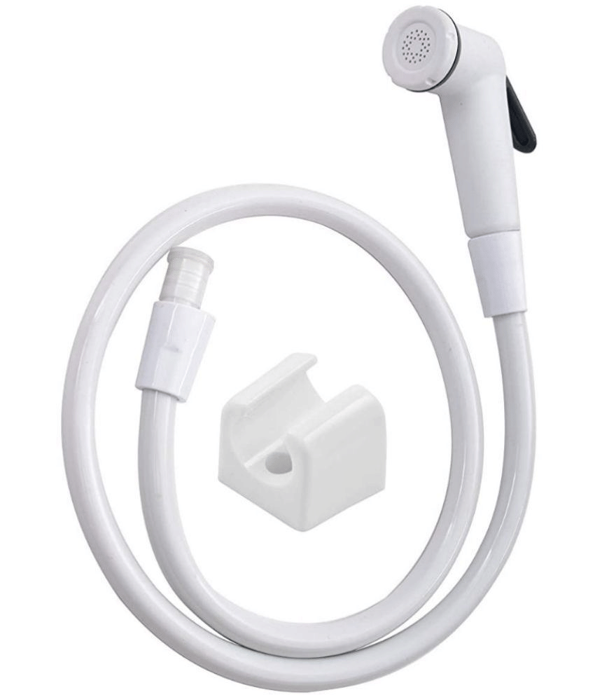 Bathfax PVC Health Faucet with 1 m Hose Pipe and Wall Hook Plastic(ABS) Health Faucet (Water Sprayer)