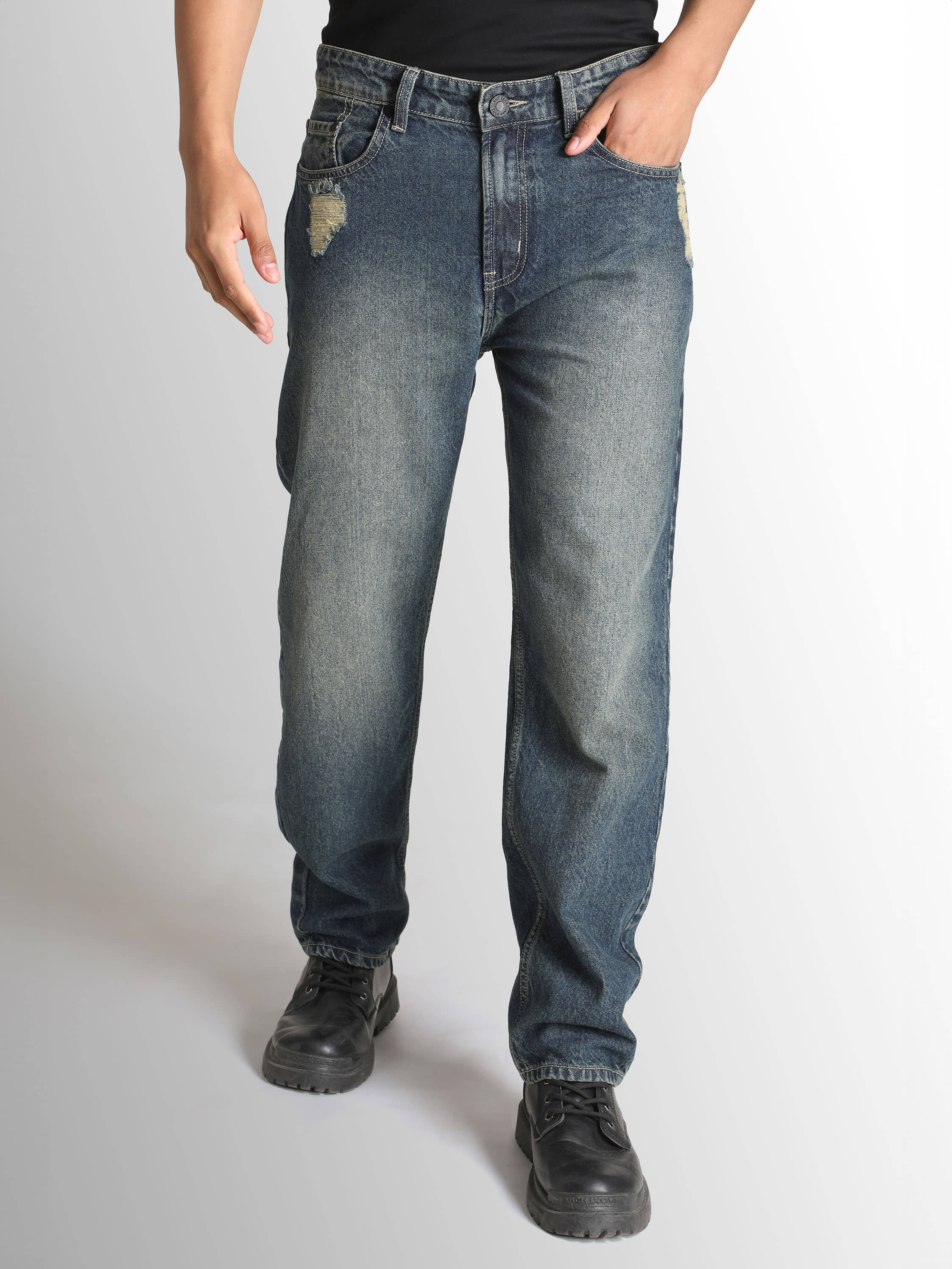 Bene Kleed Relaxed Dyed Men's Jeans - Blue ( Pack of 1 ) - Jeans | Buy online on ZillyBuy