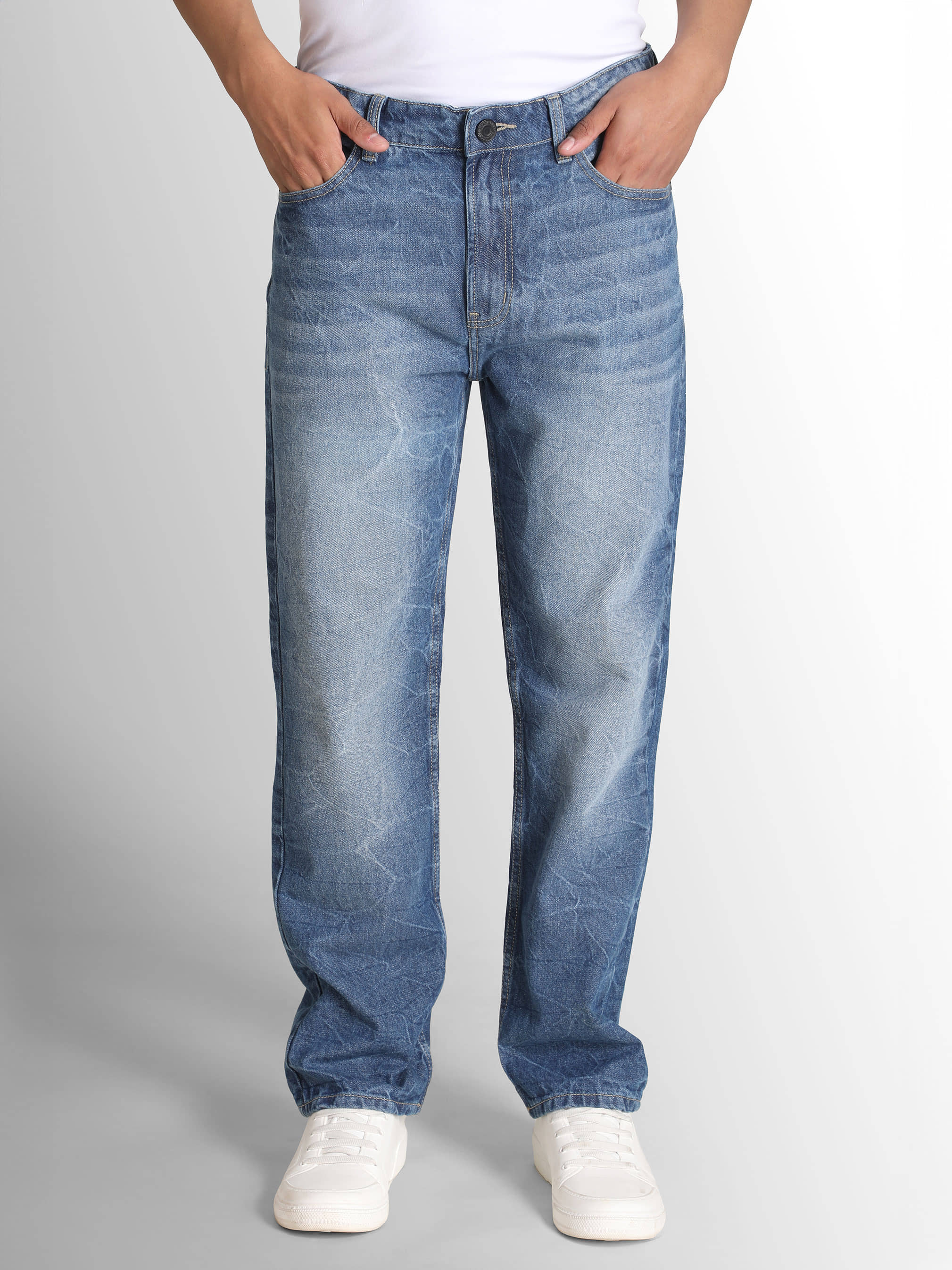 Bene Kleed Relaxed Dyed Men's Jeans - Blue ( Pack of 1 ) - Jeans | Buy online on ZillyBuy