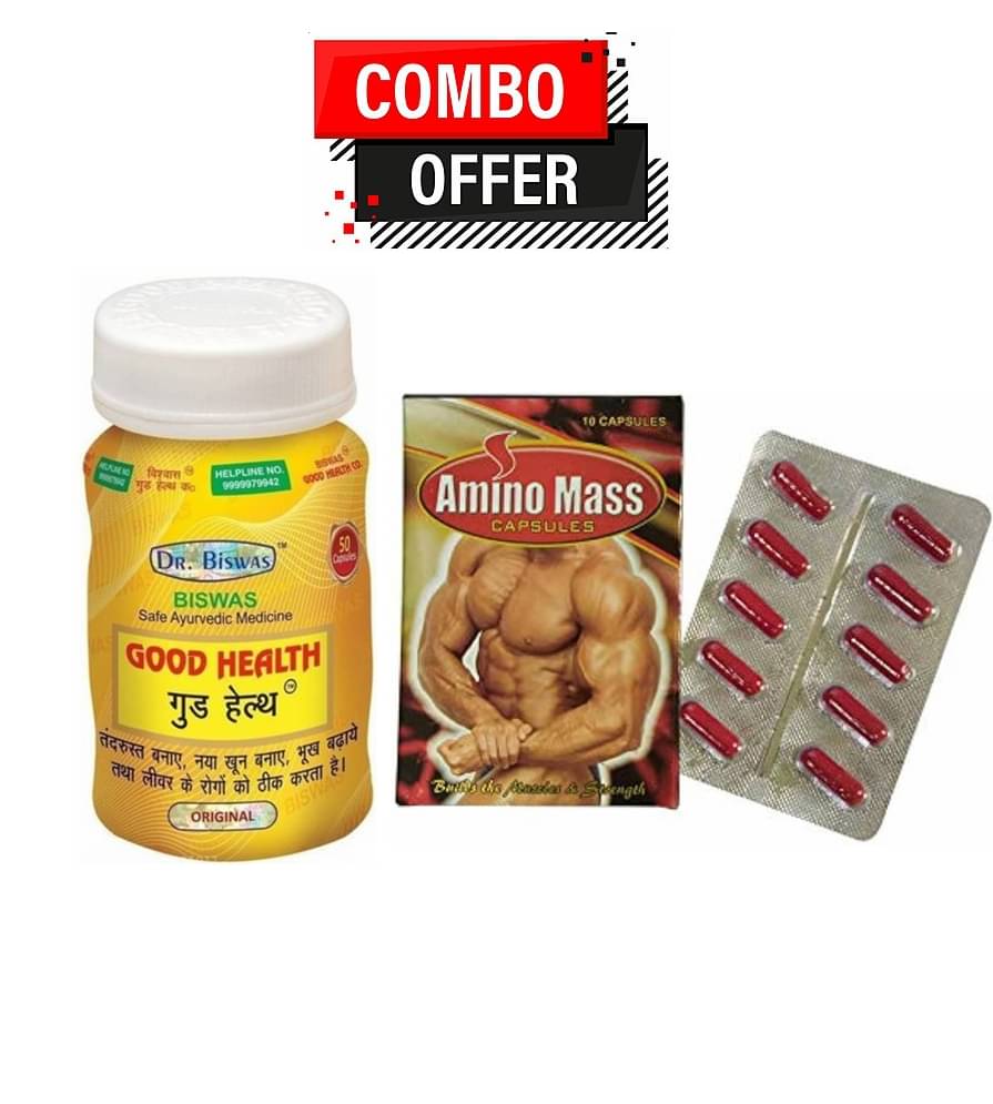 Dr. Chopra Biswas Good Health Capsule 50no.s & Amino Mass Caspsule 10 no.s Chocolate Pack of 2 Dr. Chopra Biswas Good Health Capsule 50no.s & Amino Mass Caspsule 10 no.s Chocolate Pack of 2