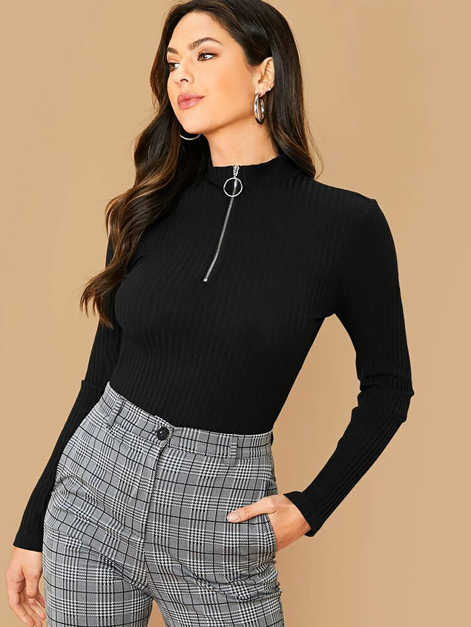     			Dream Beauty Fashion Women's Polyester Regular Top ( Black )
