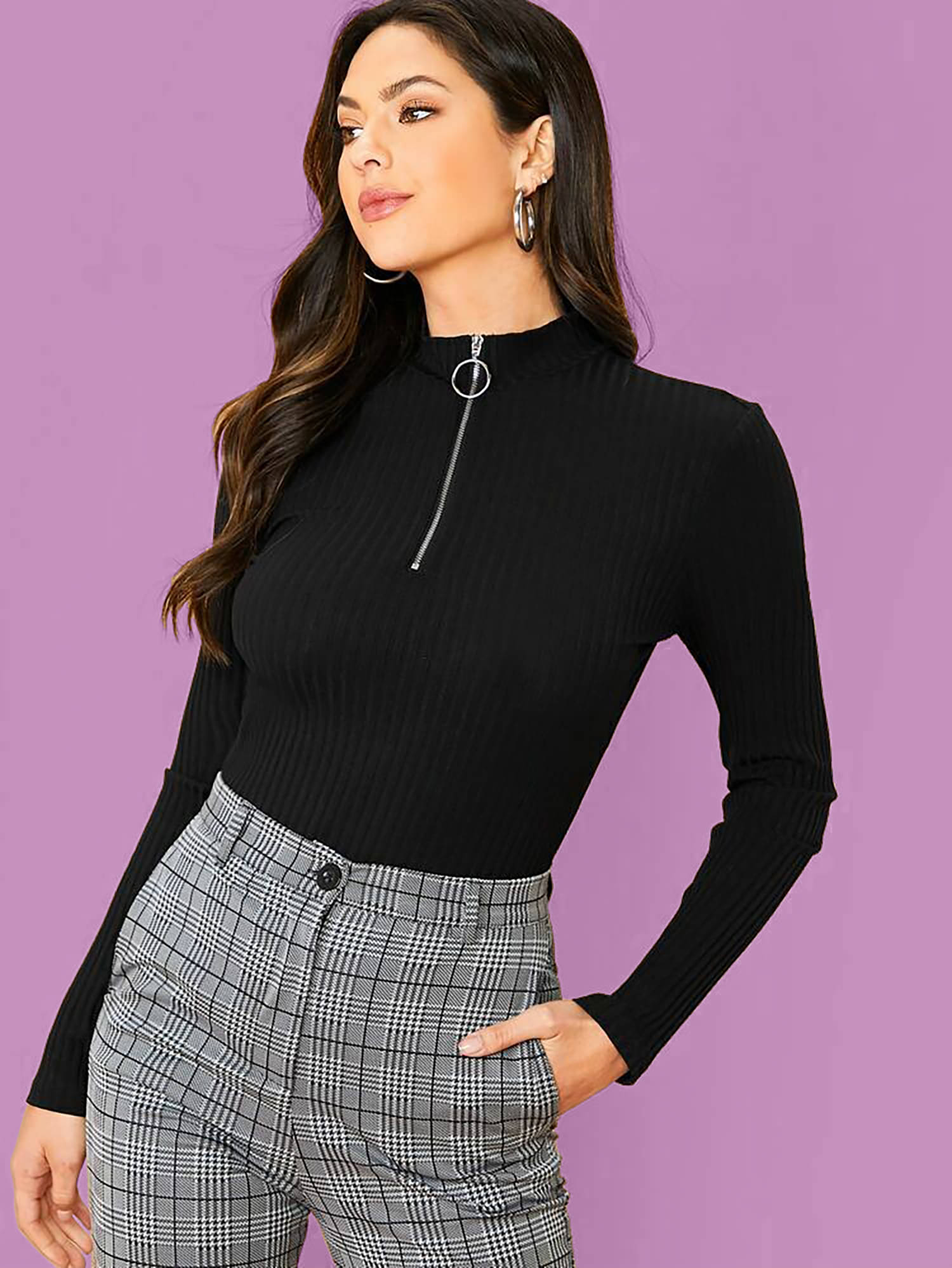 Dream Beauty Fashion Women's Polyester Regular Top ( Black ) Dream Beauty Fashion Women's Polyester Regular Top ( Black )