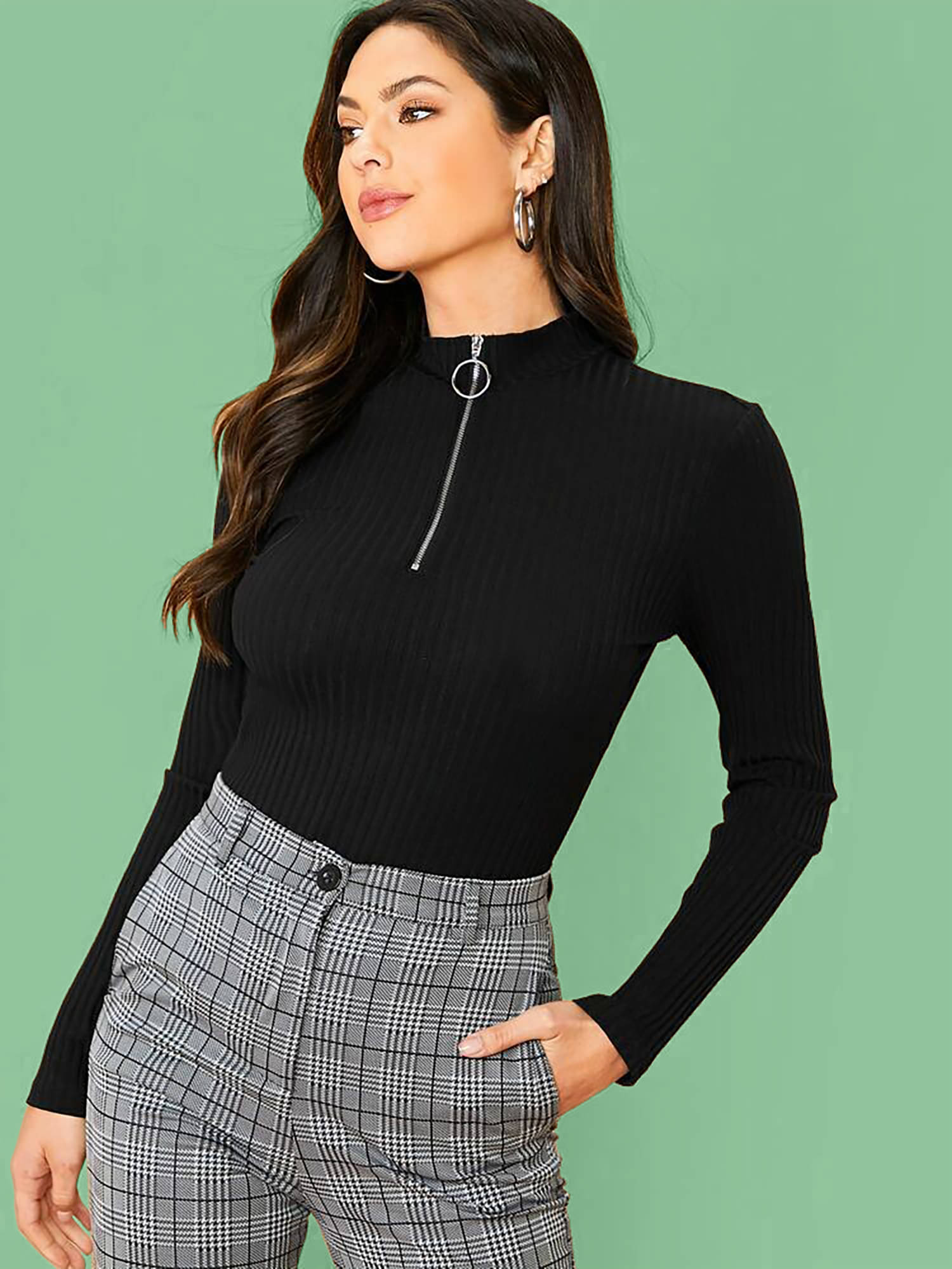 Dream Beauty Fashion Women's Polyester Regular Top ( Black ) Dream Beauty Fashion Women's Polyester Regular Top ( Black )