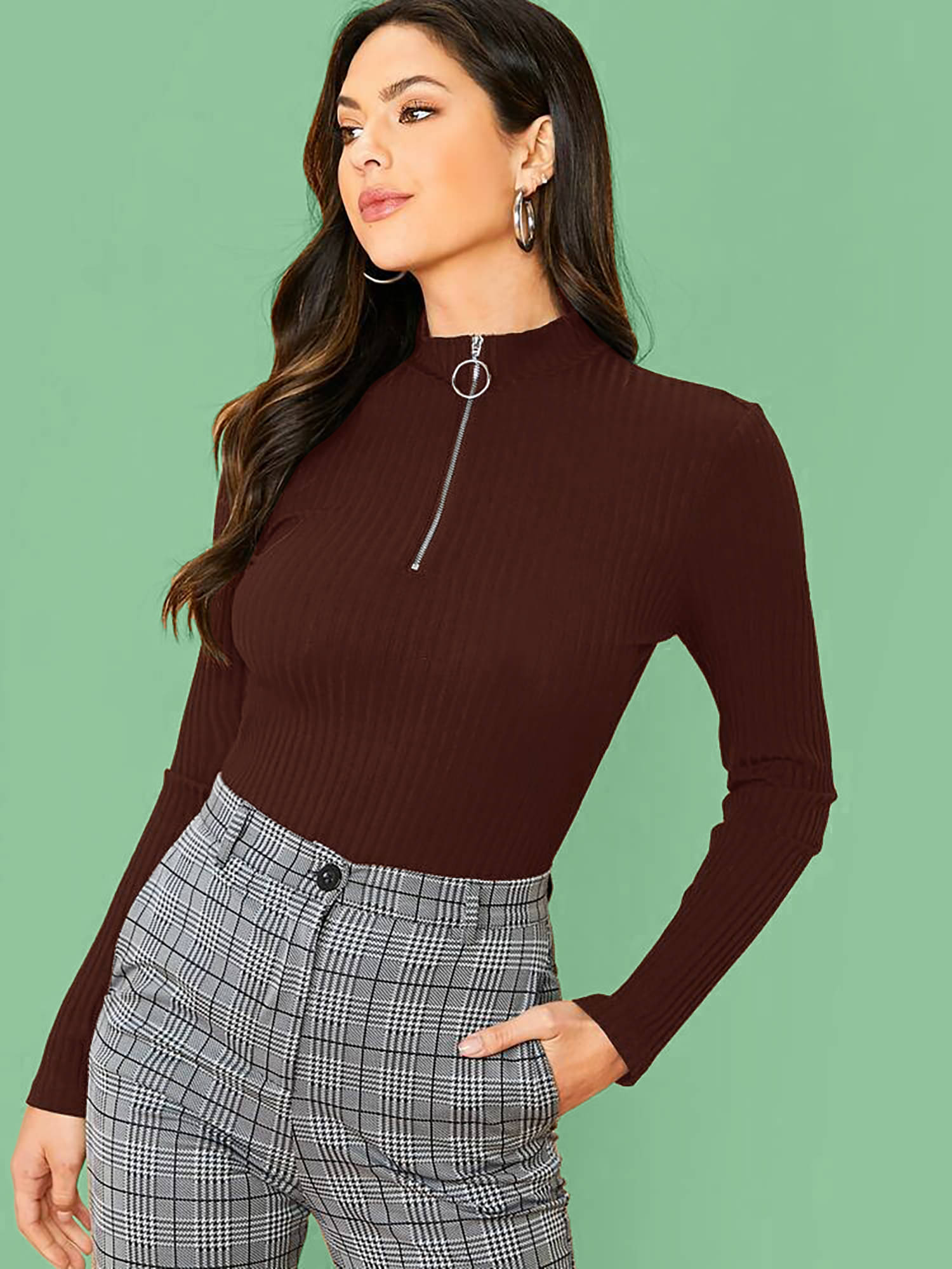     			Dream Beauty Fashion Women's Polyester Regular Top ( Brown )