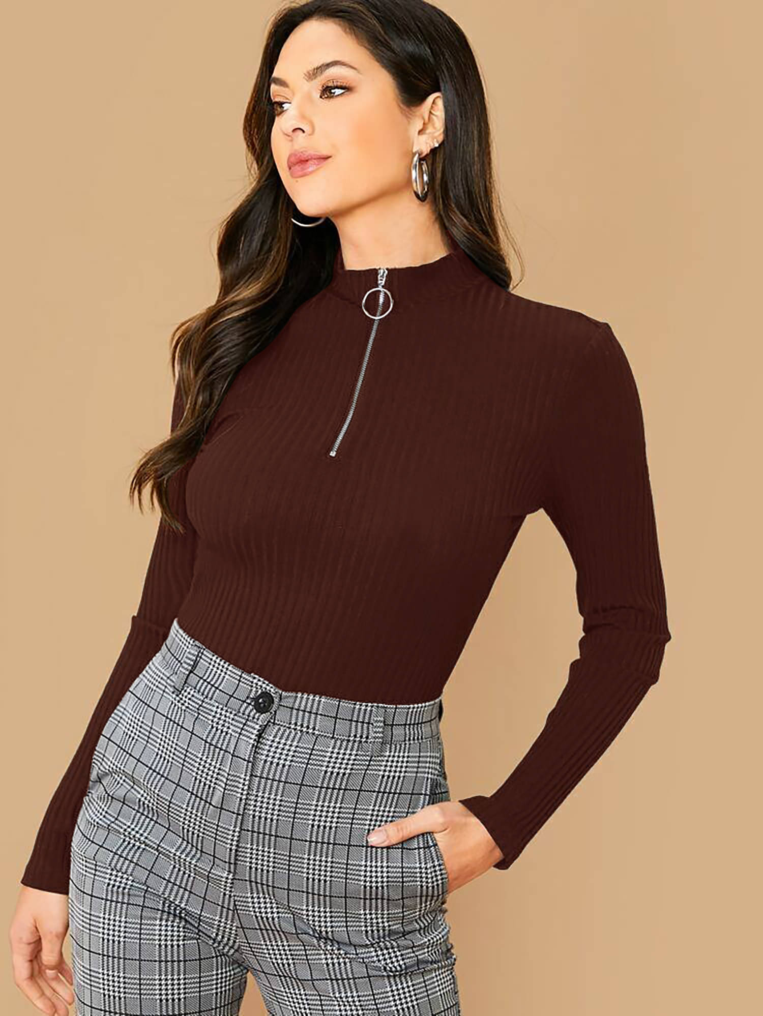     			Dream Beauty Fashion Women's Polyester Regular Top ( Brown )