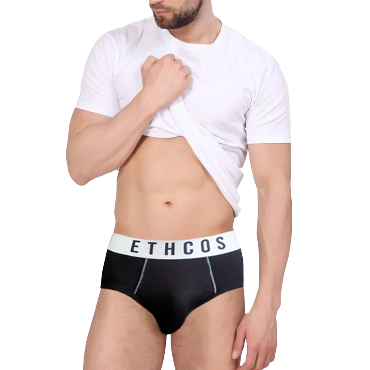ETHCOS Pack of 1 Modal Briefs For Men's ( Black )