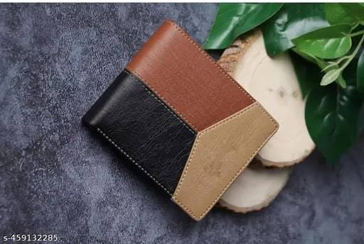     			HABIBI PU Colorblock Men's Two Fold Wallet With 9 Slots For Card ( Multicolor , Pack of 1 )