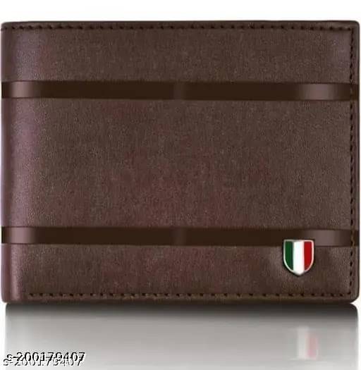     			HABIBI PU Self Design Men's Two Fold Wallet With 3 Slots For Card ( Brown , Pack of 1 )