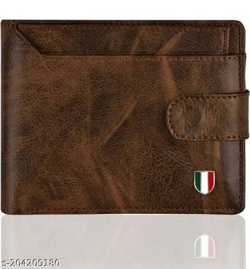     			HABIBI PU Solid Men's Anti-theft Wallet With 6 Slots For Card ( Brown , Pack of 1 )
