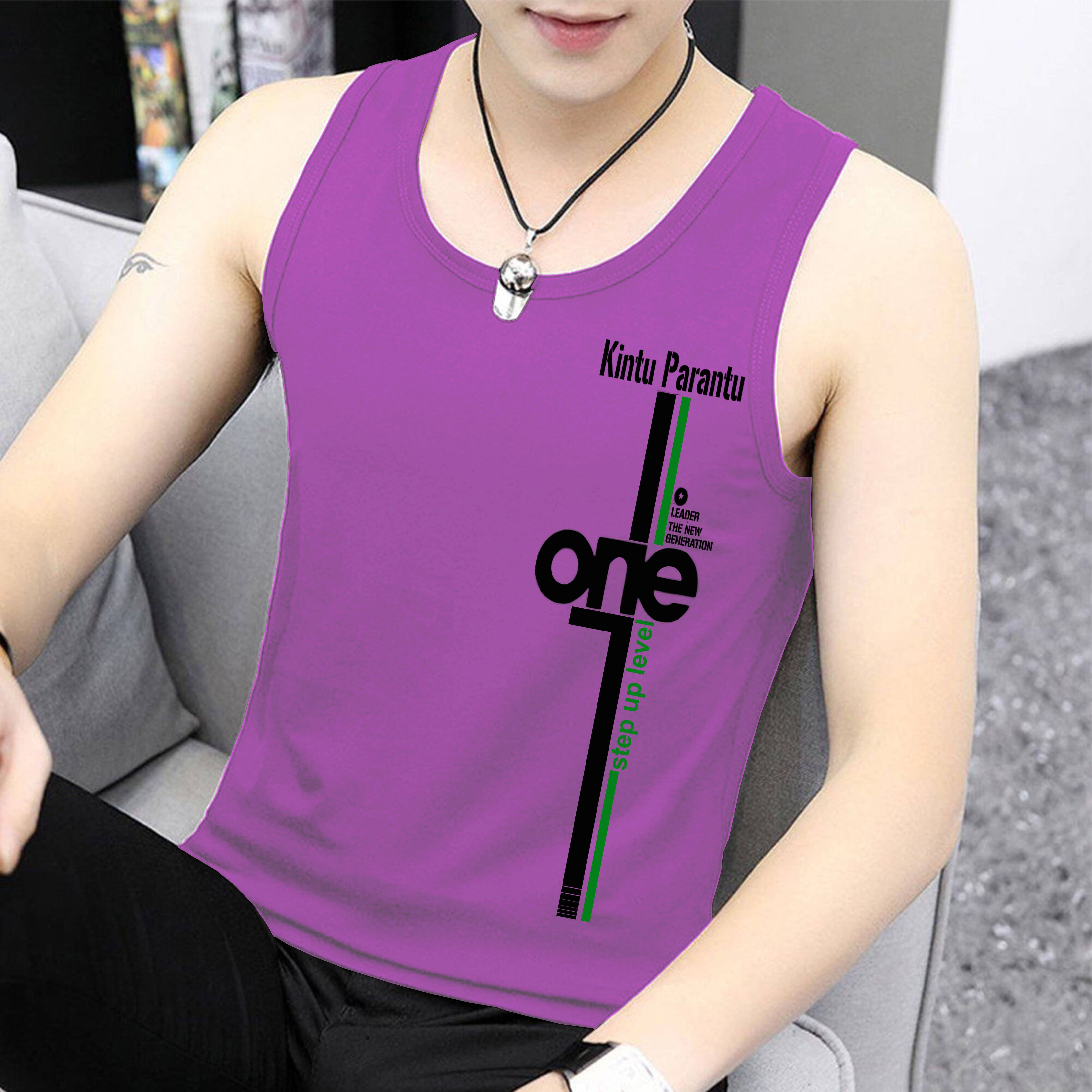 Kintu Parantu Pack of 1 Polyester Basic Vest For Men ( Lavender ) Kintu Parantu Pack of 1 Polyester Basic Vest For Men ( Lavender )