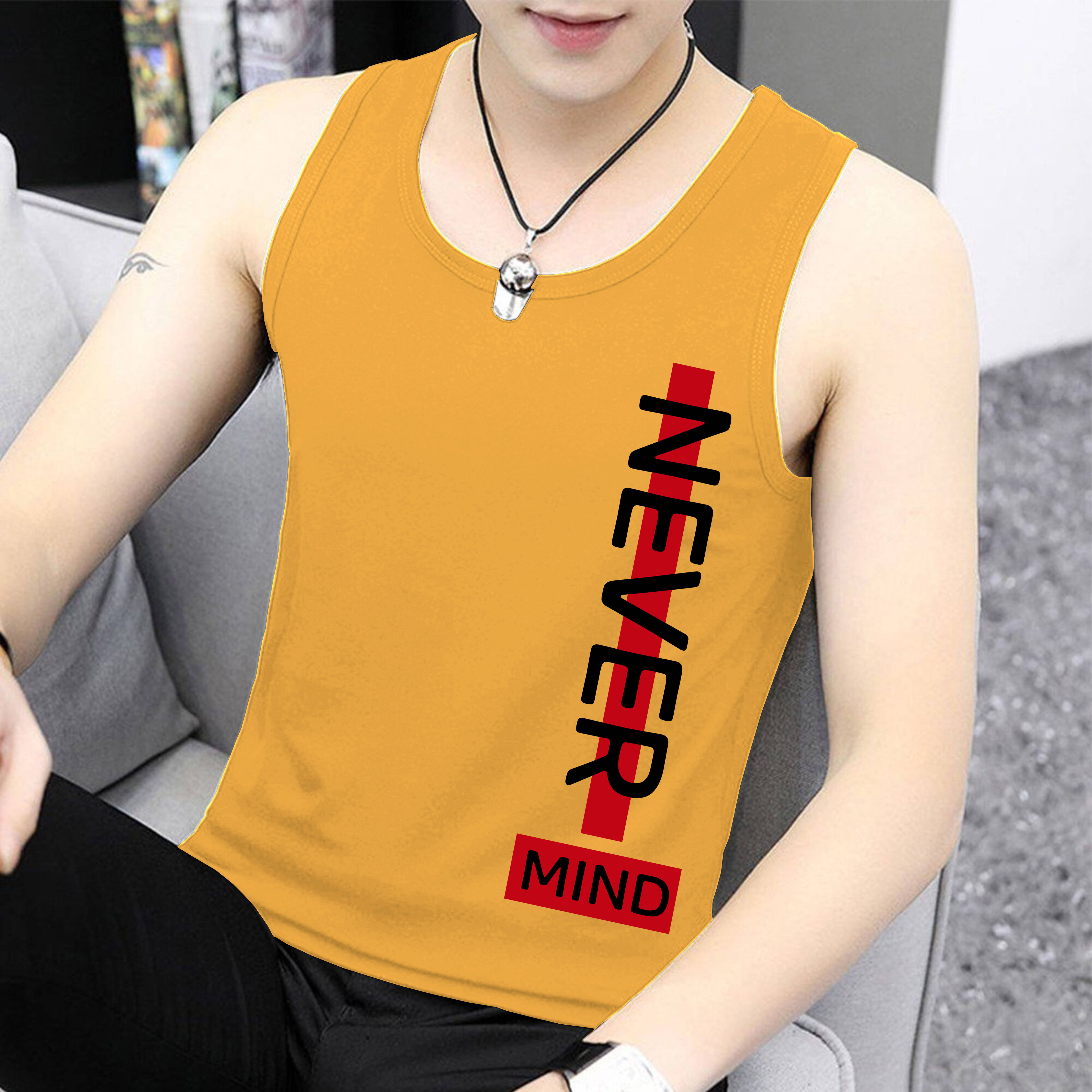     			Kintu Parantu Pack of 1 Polyester Basic Vest For Men ( Mustard )