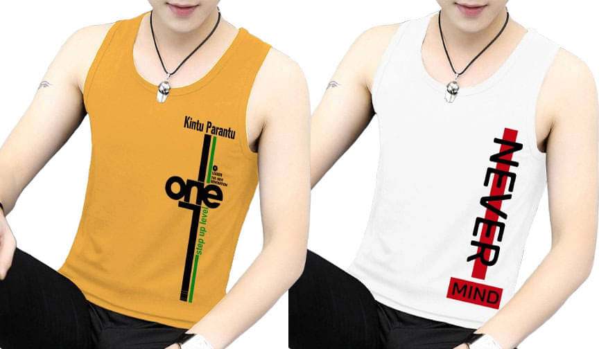     			Kintu Parantu Pack of 2 Polyester Gym Vest For Men ( Multicolor4 )