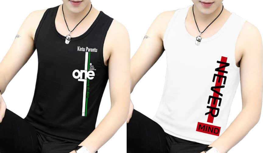Kintu Parantu Pack of 2 Polyester Gym Vest For Men ( Multicolor6 ) - Nightwear & Loungewear | Buy online on ZillyBuy