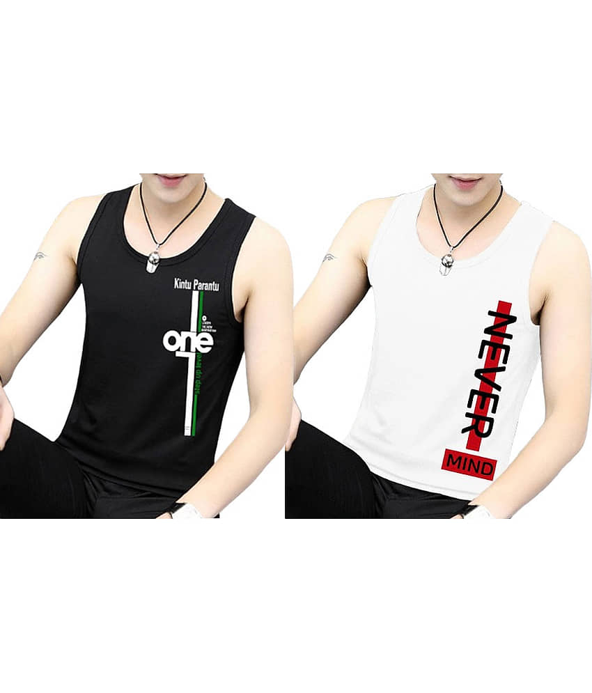 Kintu Parantu Pack of 2 Polyester Gym Vest For Men ( Multicolor6 ) - Nightwear & Loungewear | Buy online on ZillyBuy