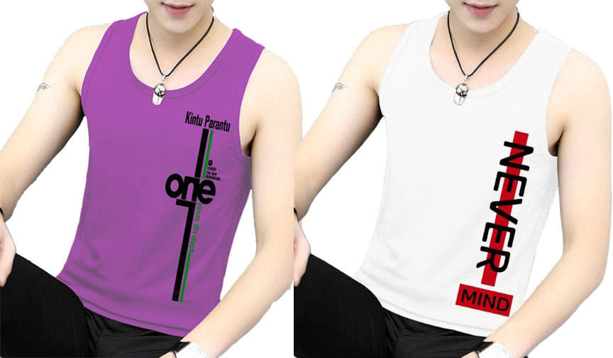    			Kintu Parantu Pack of 2 Polyester Gym Vest For Men ( Multicolor2 )
