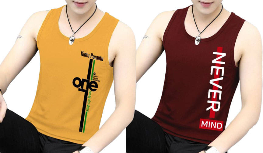     			Kintu Parantu Pack of 2 Polyester Gym Vest For Men ( Multicolor1 )