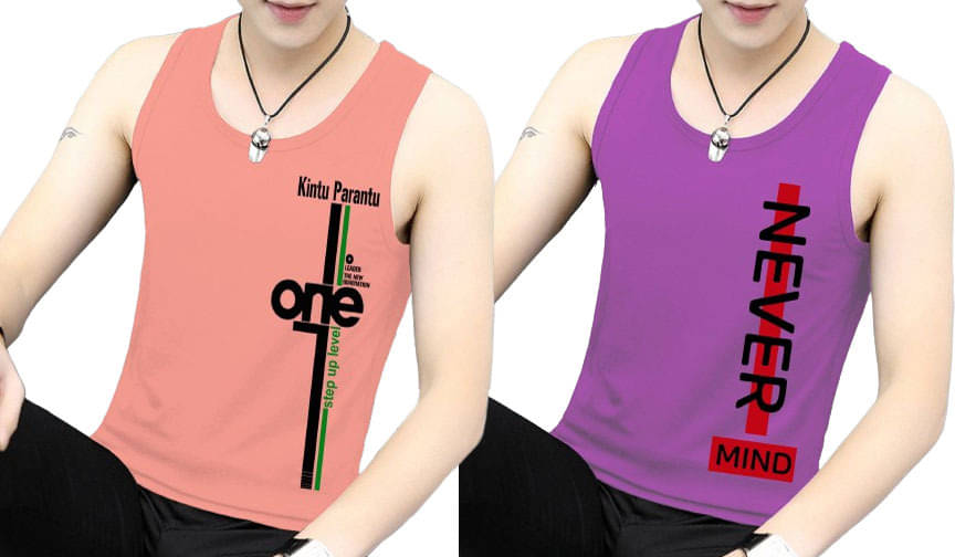     			Kintu Parantu Pack of 2 Polyester Gym Vest For Men ( Multicolor2 )