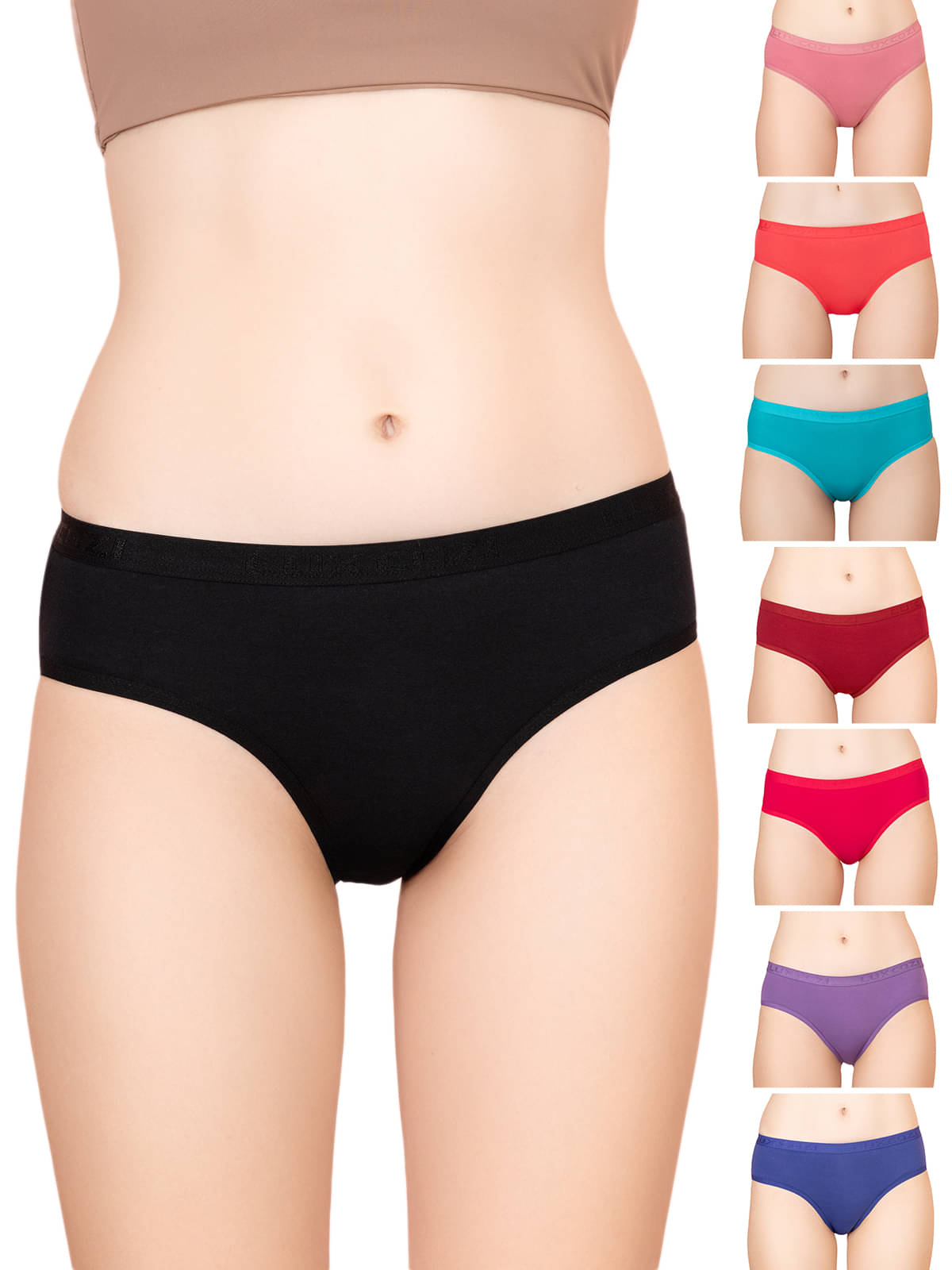 Lux Cozi Pack of 8 Cotton Hipster For Women ( Multi Color )     			Lux Cozi Pack of 8 Cotton Hipster For Women ( Multi Color )