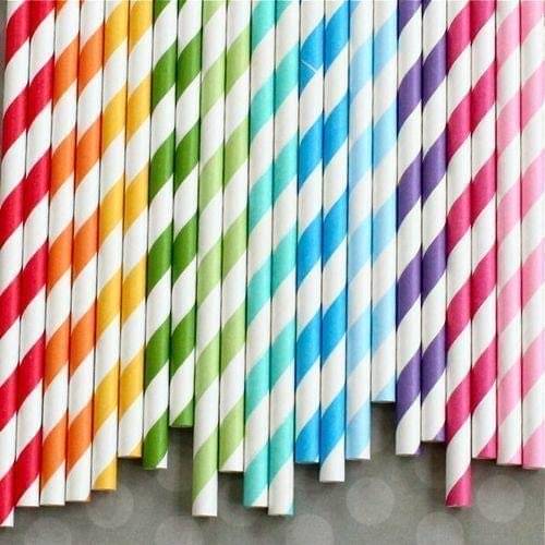     			Multicolor Paper Straws | Disposable Drinking Rainbow Eco-Friendly Compostable Paper Straws | Cocktail Cold Drink Juice Smoothie Straws (Regular)