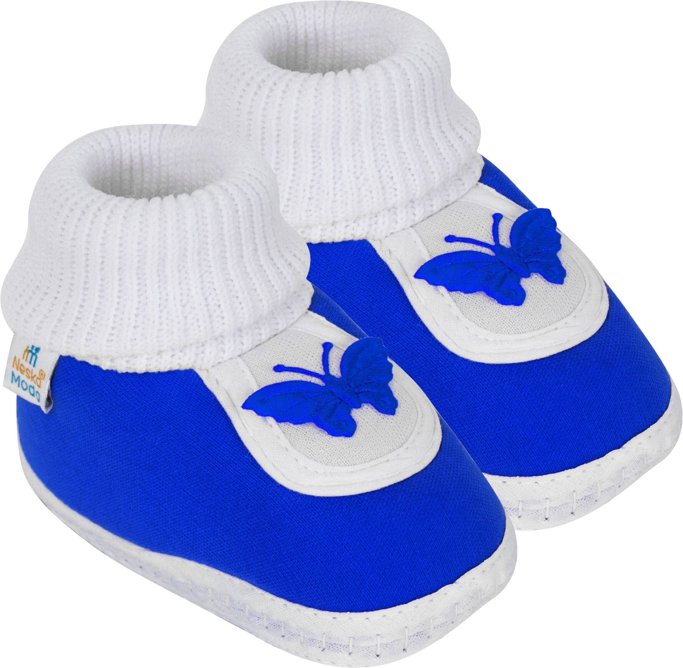     			Neska Moda - Blue Booties For Baby Boy & Baby Girl 6-12 Months ( Pack of 1 )