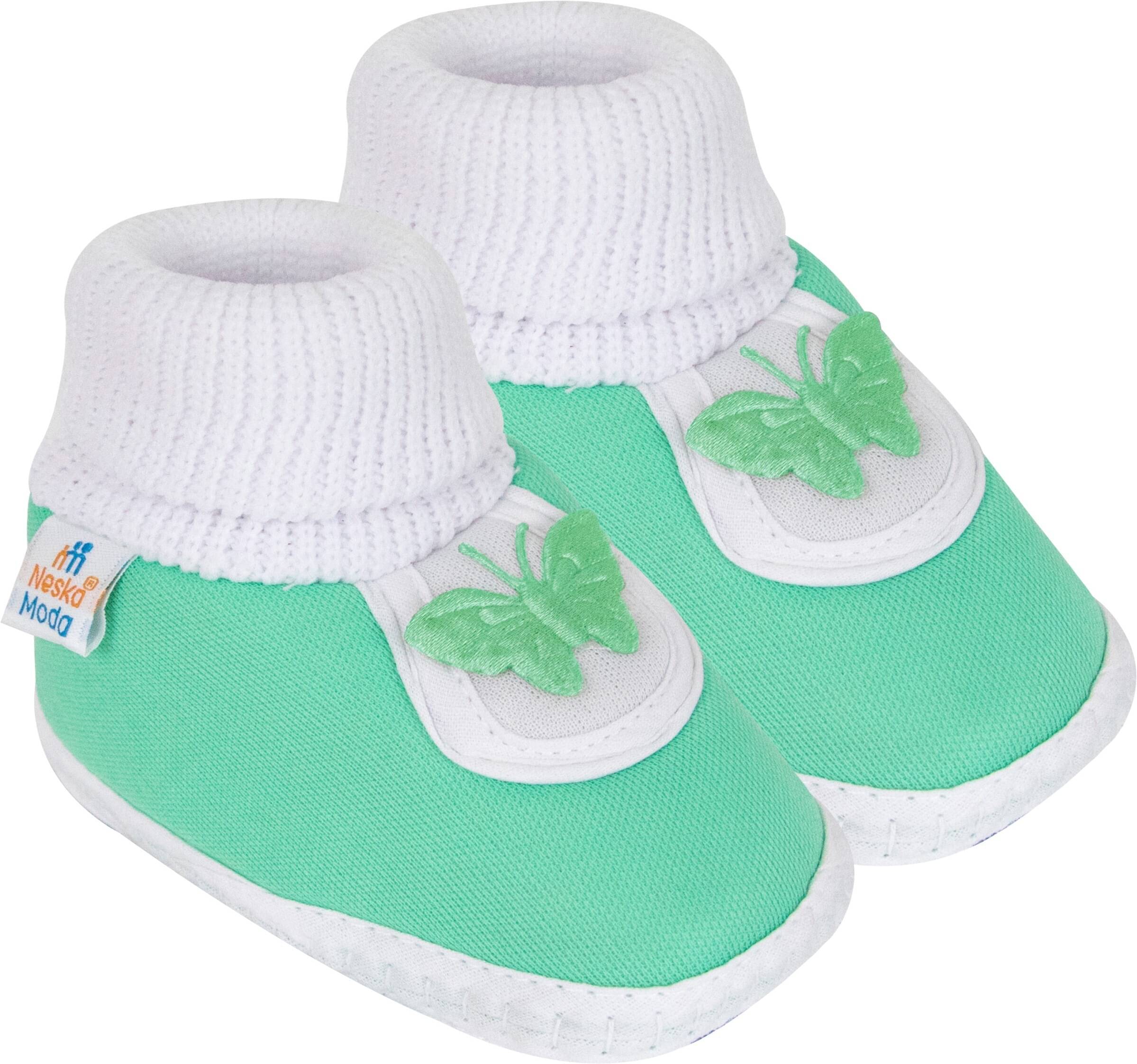     			Neska Moda - Green Booties For Baby Boy & Baby Girl 6-12 Months ( Pack of 1 )