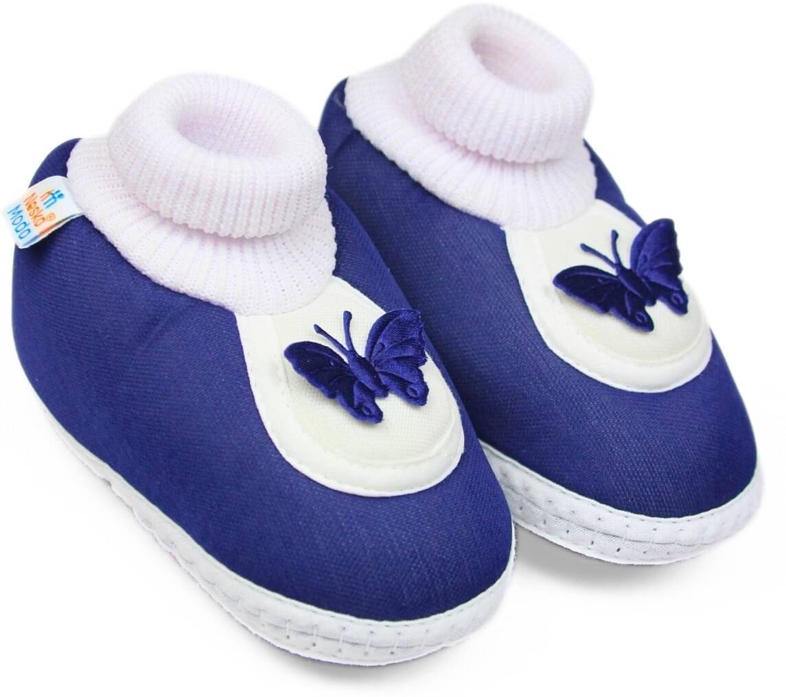     			Neska Moda - Navy Blue Booties For Baby Boy & Baby Girl 6-12 Months ( Pack of 1 )