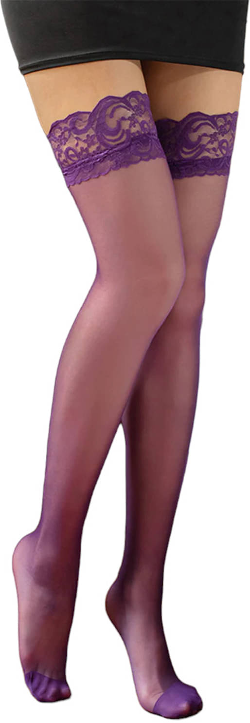     			Neska Moda Pack of 1 Women's Nylon Half length Stockings ( Purple )