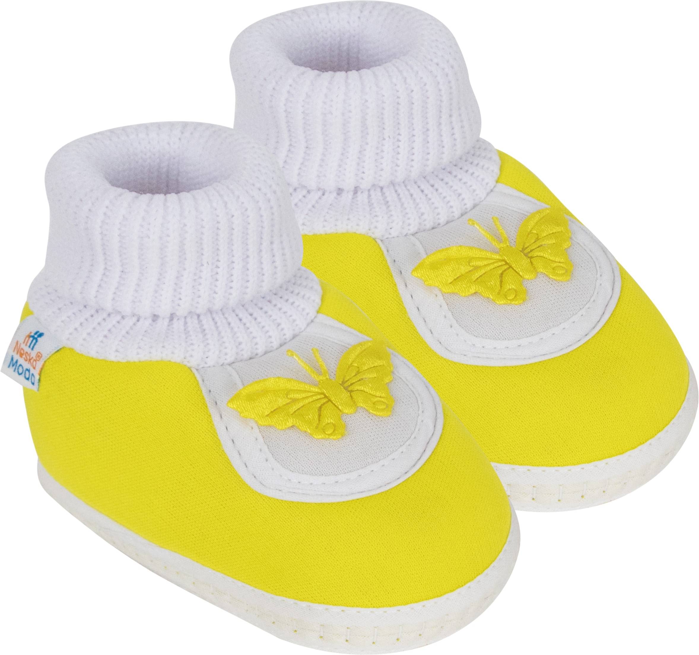     			Neska Moda - Yellow Booties For Baby Boy & Baby Girl 6-12 Months ( Pack of 1 )
